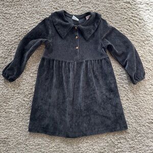 Zara Black Velour Dress Girls 4-5